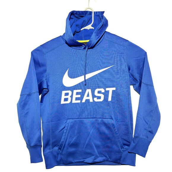 Nike Therma-Fit Beast Hoodie Men’s Large Blue Fleece Pullover EUC - Picture 1 of 9